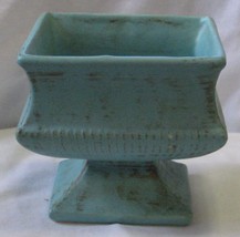 McCoy Classic Line Turquoise/Gold  Matte Color Footed Planter 1962  - $39.99