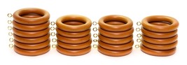 Lot of 21 Plastic Drapery Curtain Rod Rings Loop Brown With Eyelet Vintage - $19.77