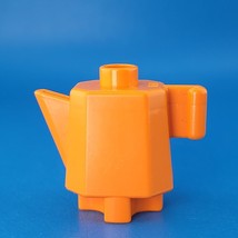 Duplo Lego Orange Teapot Tea Kettle Coffee Pot Accessory Dollhouse Mini ... - $2.96