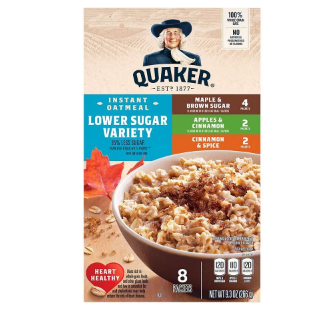 Quaker Oats Low Sugar Instant Oatmeal Assorted 1.16oz x 8 pack - $32.99