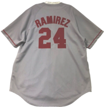 Manny Ramirez #24 Boston Red Sox MLB Vintage Gray Sewn Russell Athletic Jersey - £62.01 GBP
