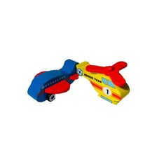 DGI Rescue Team Toy Set of 2 Wooden 4” Toys Yellow Helicopter Blue Airplane 2+ - $10.37