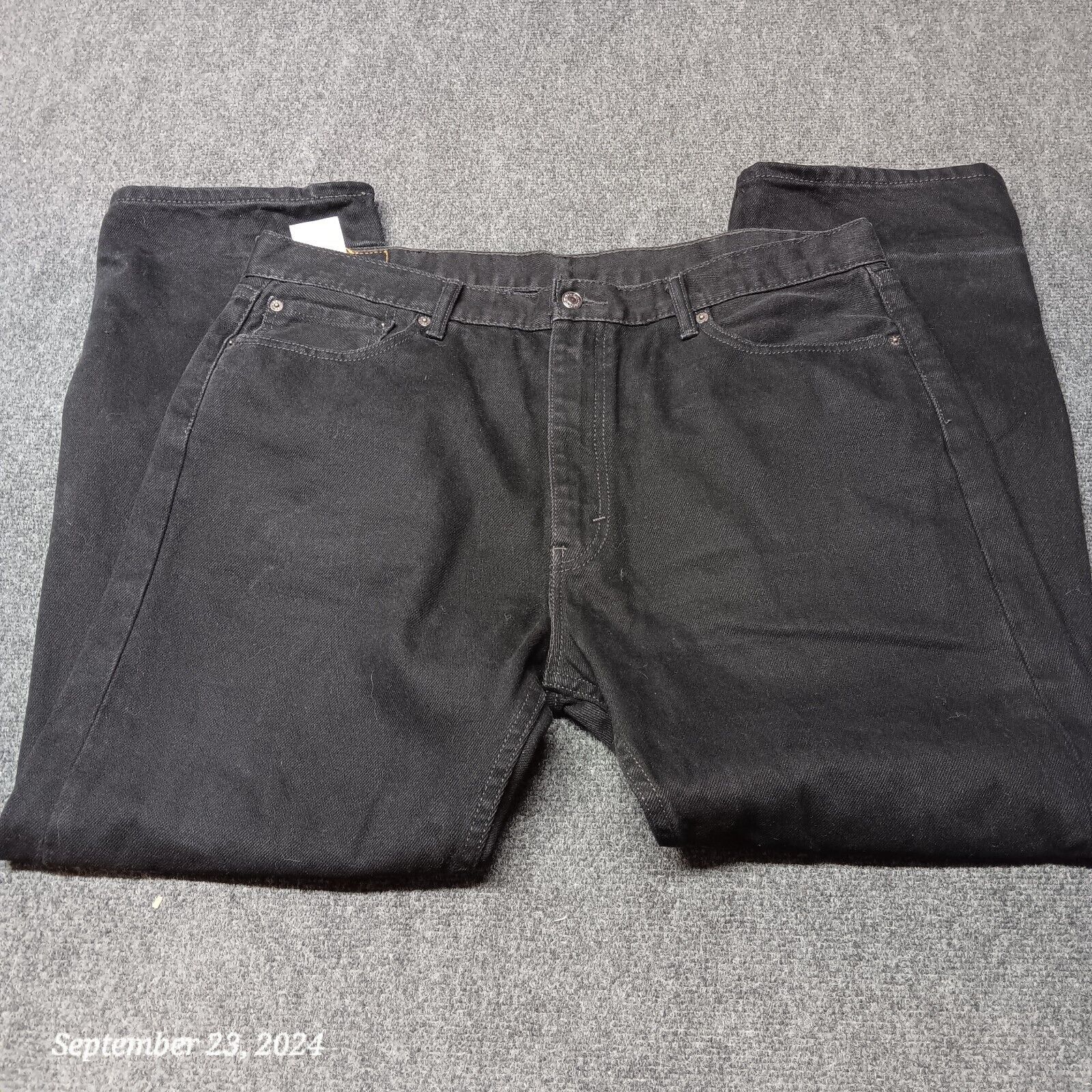 Levi Jeans Men 40x30 Black 505 Regular Fit Straight Leg High Rise Casual... - $17.05