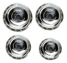 Pawprint Embossed Dog Bowls Stainless Steel Pet Dishes Extra Wide Rim Pick Size  - £8.52 GBP+