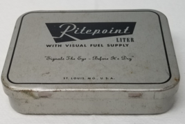 Ritepoint Liter Tin Box Empty Steel St. Louis MO Visual Fuel Supply Vtg - £12.42 GBP