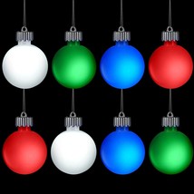 Outdoor Lighted Christmas Balls LED Waterproof Garden Yard Decor Plastic Xmas 8 - £37.17 GBP