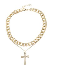 Cross necklace for women, 14K Gold pated Dainty chain - £40.16 GBP