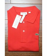 Lacoste PH221B Men‘s Red Mesh Cotton Polo Shirt Big &amp; Tall 1XLB EU 8R  - $74.45 CAD
