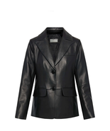 Anne Klein Women&#39;s Classic Leather Blazer Jacket - £296.19 GBP