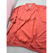 King Size Men Shirt Big and Tall Short Sleeve Vintage Design Peach 4XL New NWT - £23.71 GBP