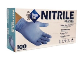 The Safety Zone Disposable Nitrile Gloves, Box of 100, One Size Fits Most - $38.95