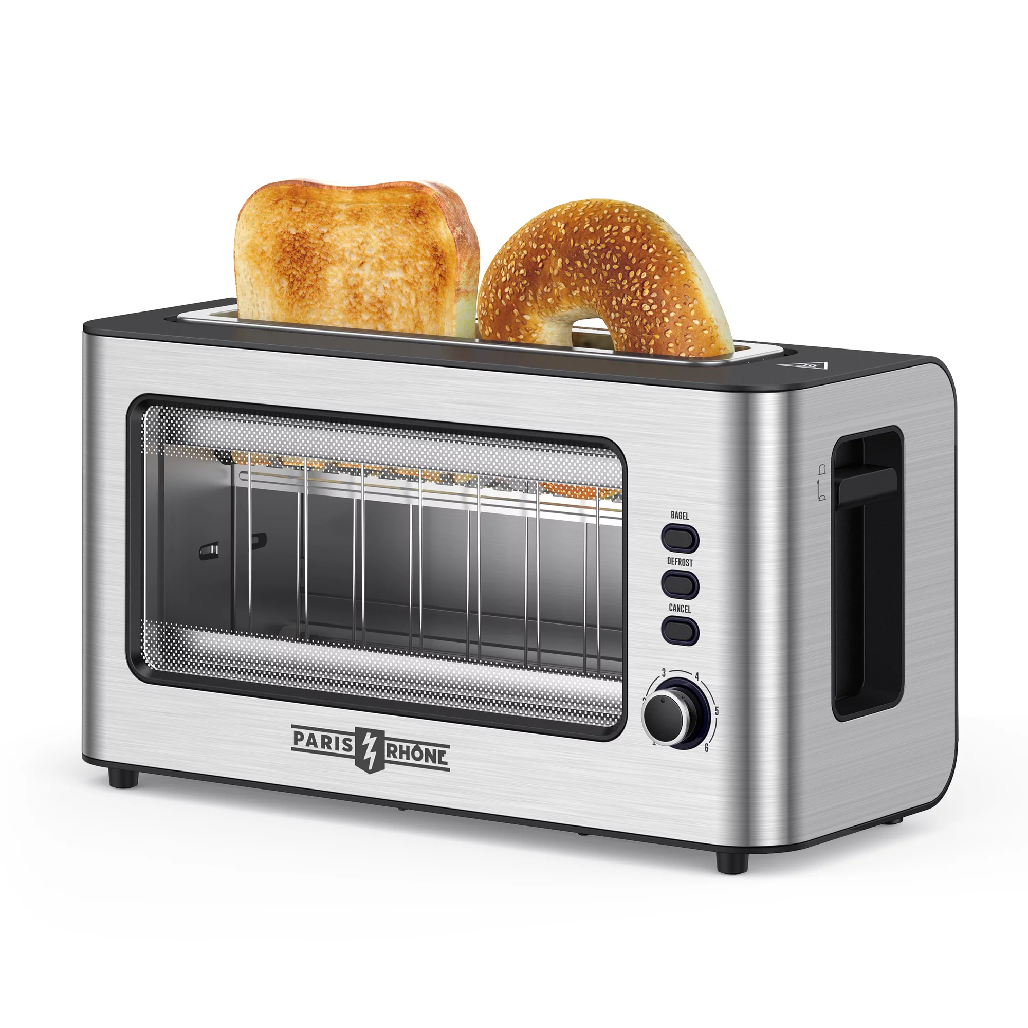 Paris Rhone 2 Slice Toaster with Extra Wide Long Slots, Toast Shade Selector Sta - £71.51 GBP