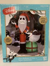 5 Foot Santa Jack Skellington Zero Disney Christmas Holiday Airblown Inflatable - £58.84 GBP