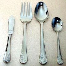Monique Lhuillier Waterford Sunday Rose 4 PC Hostess Set 18/10 Flatware New - $37.52
