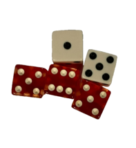 Vintge Risk 1980 Replacement Parts: Dice, 3 Red 2 White - $4.94