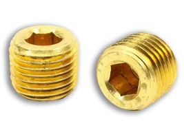 (5 Pack) Brass 1/2&quot; Pipe Plugs Countersunk Male NPT-USA - £10.98 GBP