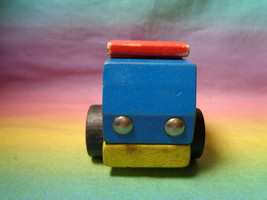 Vintage Wooden Dump Truck Toy Red Blue &amp; Yellow - as is - £7.89 GBP
