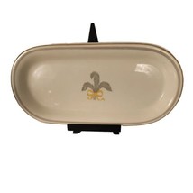 Homer Laughlin Oval Dish Eggshell Nautilus Feather Bow - Gold Trim H42N5 - USA - £10.89 GBP