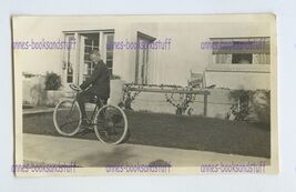 SNAPSHOT * boy on his bicycle wearing knickers bike has flat tire - $8.00