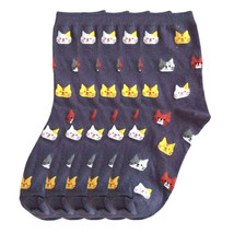 Anysox 5 Pairs Grey Cat Size 5-9 Fashion Socks High Quality Office Sports - £21.13 GBP