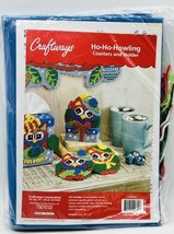 Craftways Herrschners Ho Ho Howling Owl Coasters Holder Christmas Plastic Canvas - £16.16 GBP
