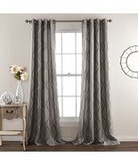 $130 Half Moon Swirl Room Darkening Window Curtain Gray Set 52x84 Gray - $40.62