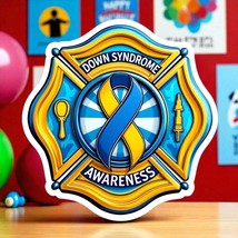 Firefighter Decal Down Syndrome Maltese Cross Window/Hardhat Decal - $3.95+