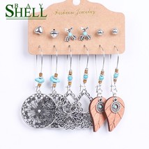 Shell Bay 2021 Long Earrings Set Women Boho Set Earrings Fashion Jewelry Small D - £7.71 GBP