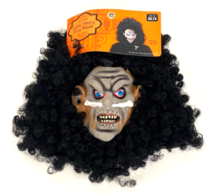 Halloween Mask-Head Shrinker, Little Hairy Guy Mask-Scary Tribal-Black Afro-2006 - £33.63 GBP