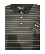 Nike Golf Fit Dry Black and White Striped Short Sleeve Polo Men&#39;s Large - $22.18 CAD