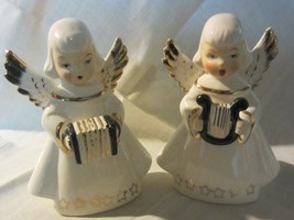 Set of Vintage Musical angels - accordion / harp - $47.45