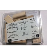 Stampin Up Noteworthy 2006 Wood Mounted Rubber Stamp Set of 9 NEW - $7.66