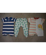 Lot of 3 Boys Mixed Clothes: 2 Rompers and 1 Pants 74 EU (6-9 Month) 100... - £7.85 GBP