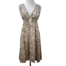 Diane Von Furstenberg Runway Silk Cream Gold Sleeveless Halter Dress Size S DVF - £196.72 GBP