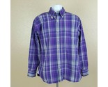 Tommy Hilfiger Long Sleeve Button-Up Shirt Mens Size M Purple Plaid TZ25 - £7.73 GBP