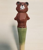 Teddy Bear Wooden Pen Hand Carved Wood Ballpoint Hand Made Handcrafted V87 - £6.28 GBP