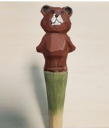 Teddy Bear Wooden Pen Hand Carved Wood Ballpoint Hand Made Handcrafted V87 - £6.23 GBP