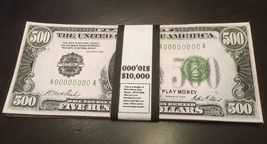 $10,000 In Play Money 1928 $500 Bills, 20 Pcs. Prop Money USA Actual Size! - £10.26 GBP