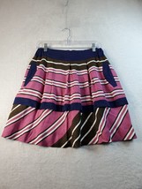 Maeve Skirt Womens Size 6 Multi Striped Viscose Elastic Waist Pockets Back Zip - £13.98 GBP