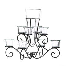 SCROLLWORK CANDLE STAND WITH VASE - $49.95