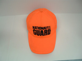 Retro neon orange black National Guard graphics  baseball cap hat made i... - $19.75