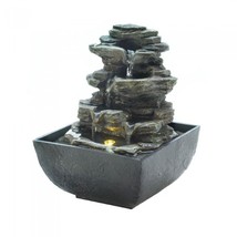Tiered Rock Formation Tabletop Fountain - £35.38 GBP