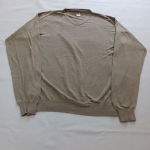 Alter Ego V-Neck Women&#39;s Khaki/Tan Silk Shirt Long Sleeve Size L - $12.46