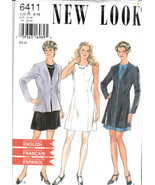New Look Pattern 6411 Six Sz 6-16 Sleeveless Dress Above Knee Jacket 2 L... - £4.67 GBP