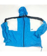 Vintage 90s Nike Gray Tag Windbreaker Jacket L Black Blue Aqua Colorblock - $378.68 MXN