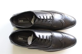 Size 11 Mens New -- Asos Design Brogue Shoes In Black Faux Leather - £16.73 GBP