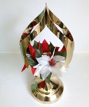 Brass Candle Holder Hanova-style Cat Eye 13” Teardrop Vtg Mid Century Christmas - £23.29 GBP
