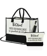 Retirement Gifts Canvas Tote &amp; Makeup Bag Set for Women - 2 Pcs New - $137.80 MXN
