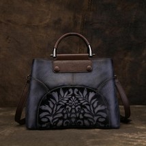 Johnature 2022 New Women Bag Vintage Handmade Leather Embossing Handbags Cow Lea - £97.15 GBP