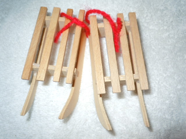 2 Wooden Sleighs Christmas Tree Ornaments  - $2.99